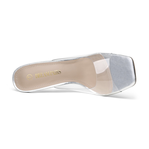 Transparent Stiletto Heel Sandals - SLIVER CLEAR - 3